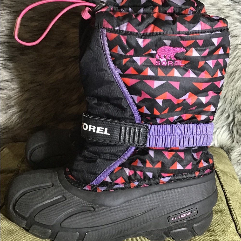 Sorel winter boots waterproof size 5 black/pink - Picture 8 of 11